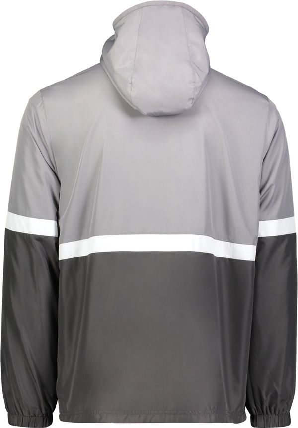 Am image of a Custom Holloway Youth Turnabout Reversible Jacket in Athletic Grey/Carbon!