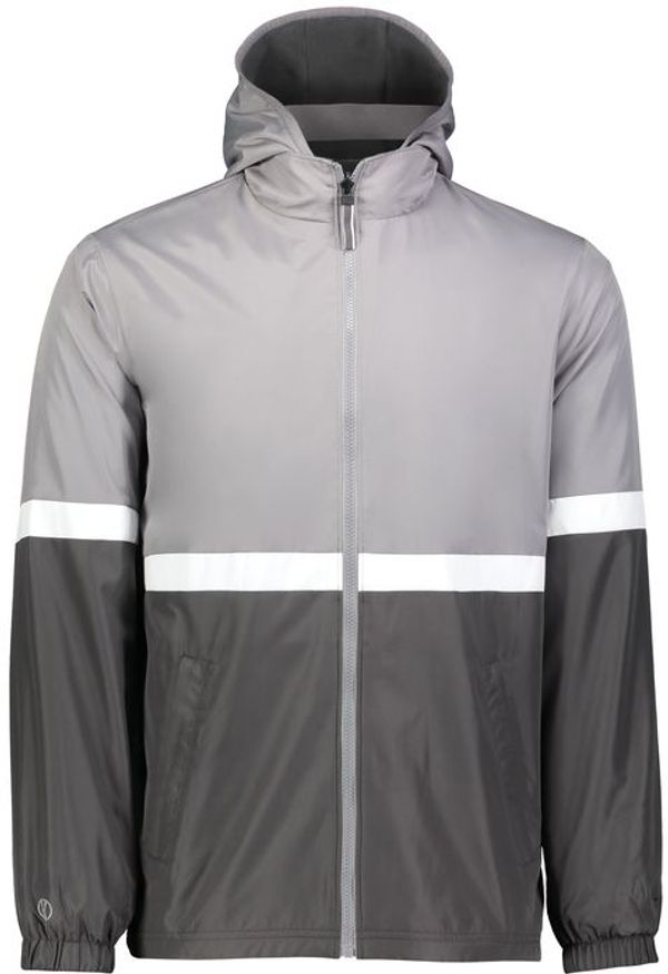 Am image of a Custom Holloway Turnabout Reversible Jacket in Athletic Grey/Carbon!