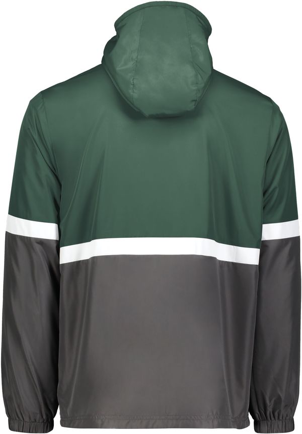 Am image of a Custom Holloway Youth Turnabout Reversible Jacket in Dark Green/Carbon!