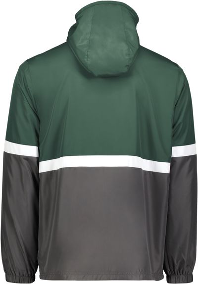 Am image of a Custom Holloway Youth Turnabout Reversible Jacket in Dark Green/Carbon!