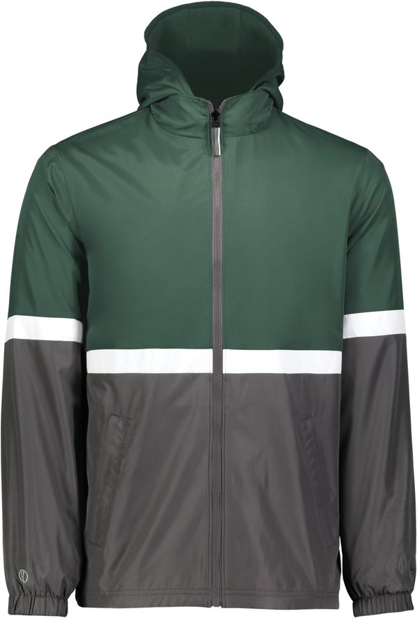 Am image of a Custom Holloway Youth Turnabout Reversible Jacket in Dark Green/Carbon!