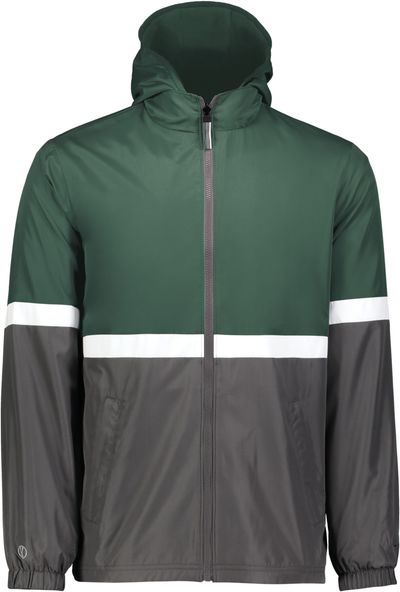 Am image of a Custom Holloway Youth Turnabout Reversible Jacket in Dark Green/Carbon!