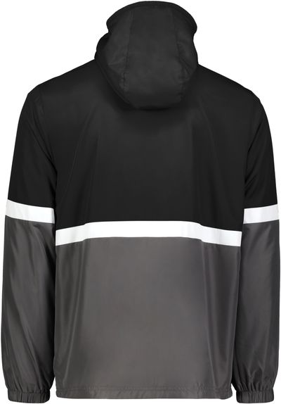 Am image of a Custom Holloway Youth Turnabout Reversible Jacket in Black/Carbon!
