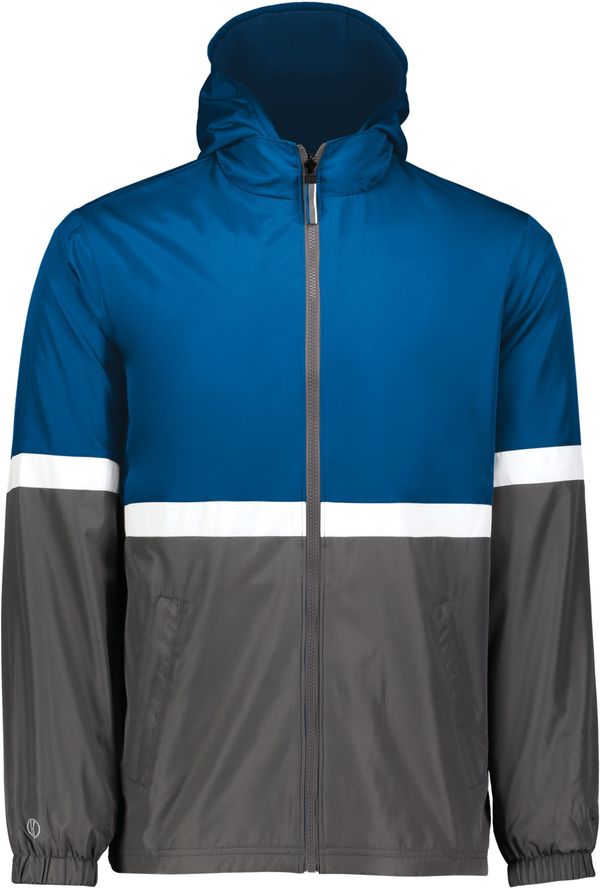Am image of a Custom Holloway Youth Turnabout Reversible Jacket in Royal/Carbon!