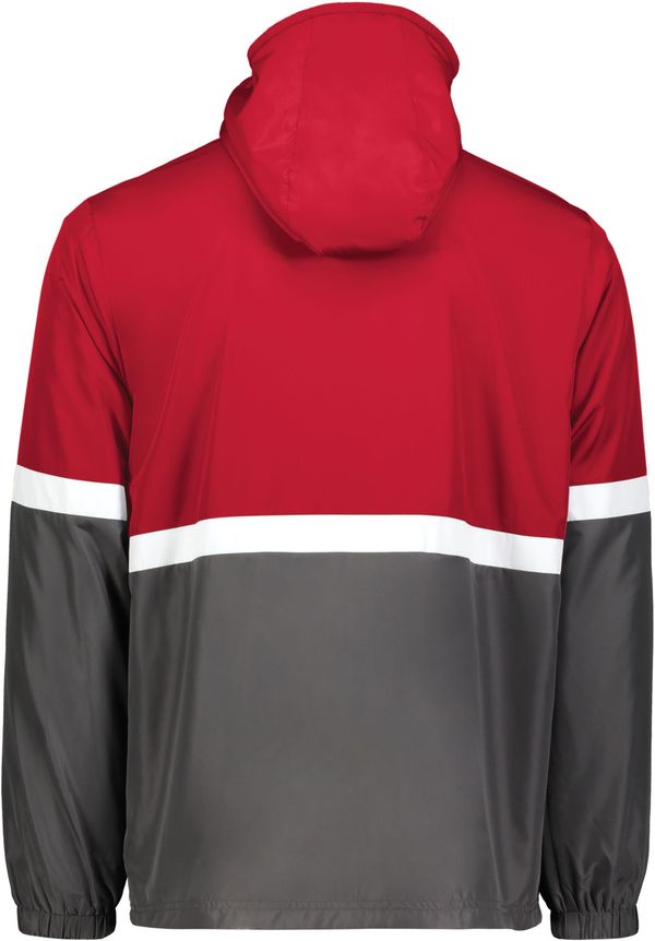 Am image of a Custom Holloway Youth Turnabout Reversible Jacket in Scarlet/Carbon!