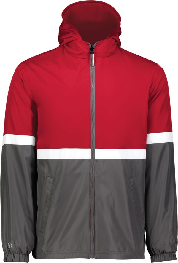 Am image of a Custom Holloway Youth Turnabout Reversible Jacket in Scarlet/Carbon!