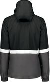 Am image of a Custom Holloway Ladies Turnabout Reversible Jacket in Black/Carbon!