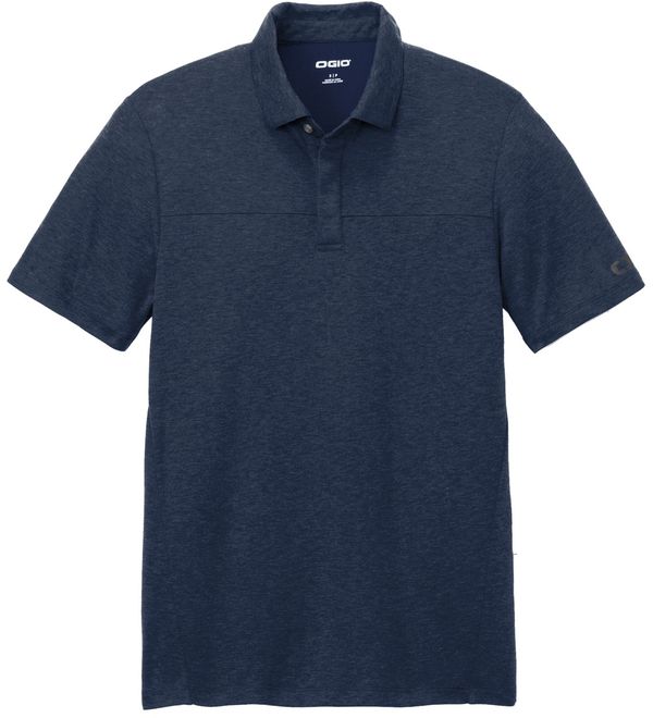 Am image of a Custom Ogio Command Polo in River Blue Navy!