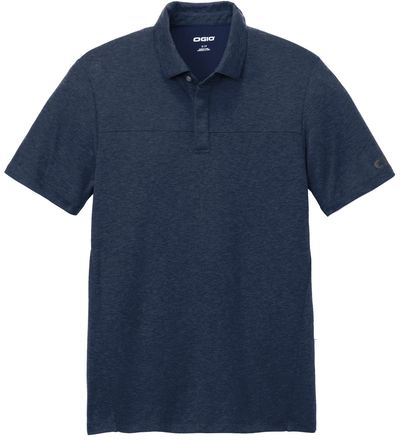 Am image of a Custom Ogio Command Polo in River Blue Navy!