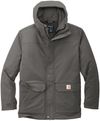 Am image of a Custom Carhartt Super Dux Insulated Hooded Coat in Gravel!
