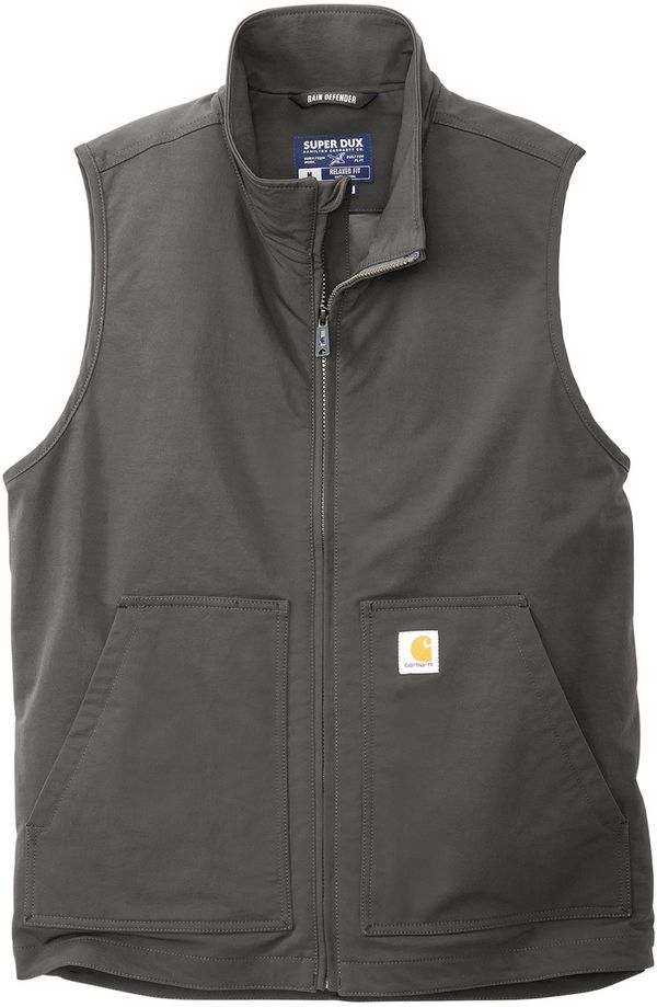 Am image of a Custom Carhartt Super Dux Soft Shell Vest in Gravel!