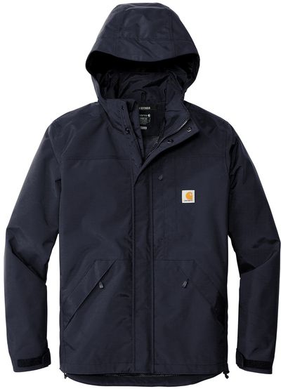 Am image of a Custom Carhartt Storm Defender Shoreline Jacket in Navy!