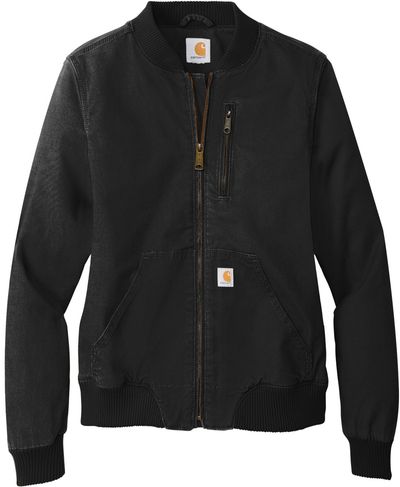 Am image of a Custom Carhartt Women’s Rugged Flex Crawford Jacket in Black!