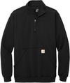 Am image of a Custom Carhartt Midweight Quarter Zip Mock Neck Sweatshirt in Black!
