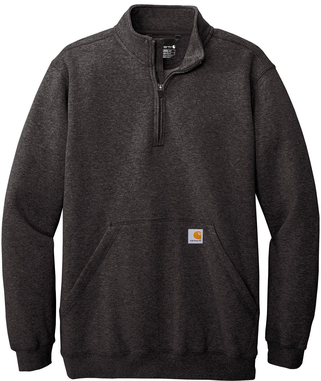 Carhartt Midweight Quarter Zip Mock Neck Sweatshirt in Carbon Heather