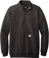 Am image of a Custom Carhartt Midweight Quarter Zip Mock Neck Sweatshirt in Carbon Heather!