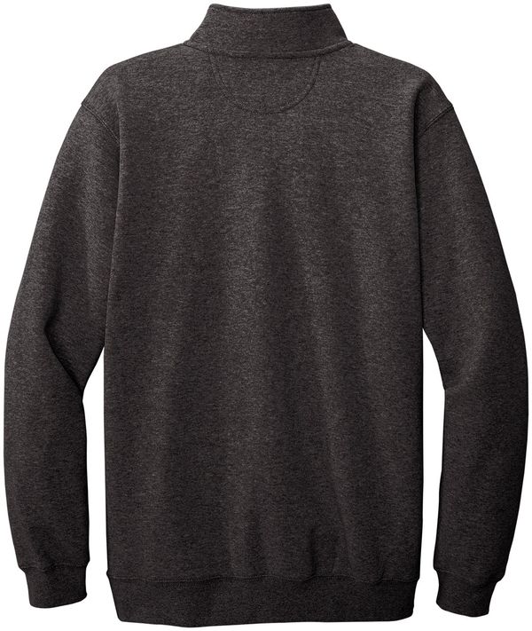 Am image of a Custom Carhartt Midweight Quarter Zip Mock Neck Sweatshirt in Carbon Heather!