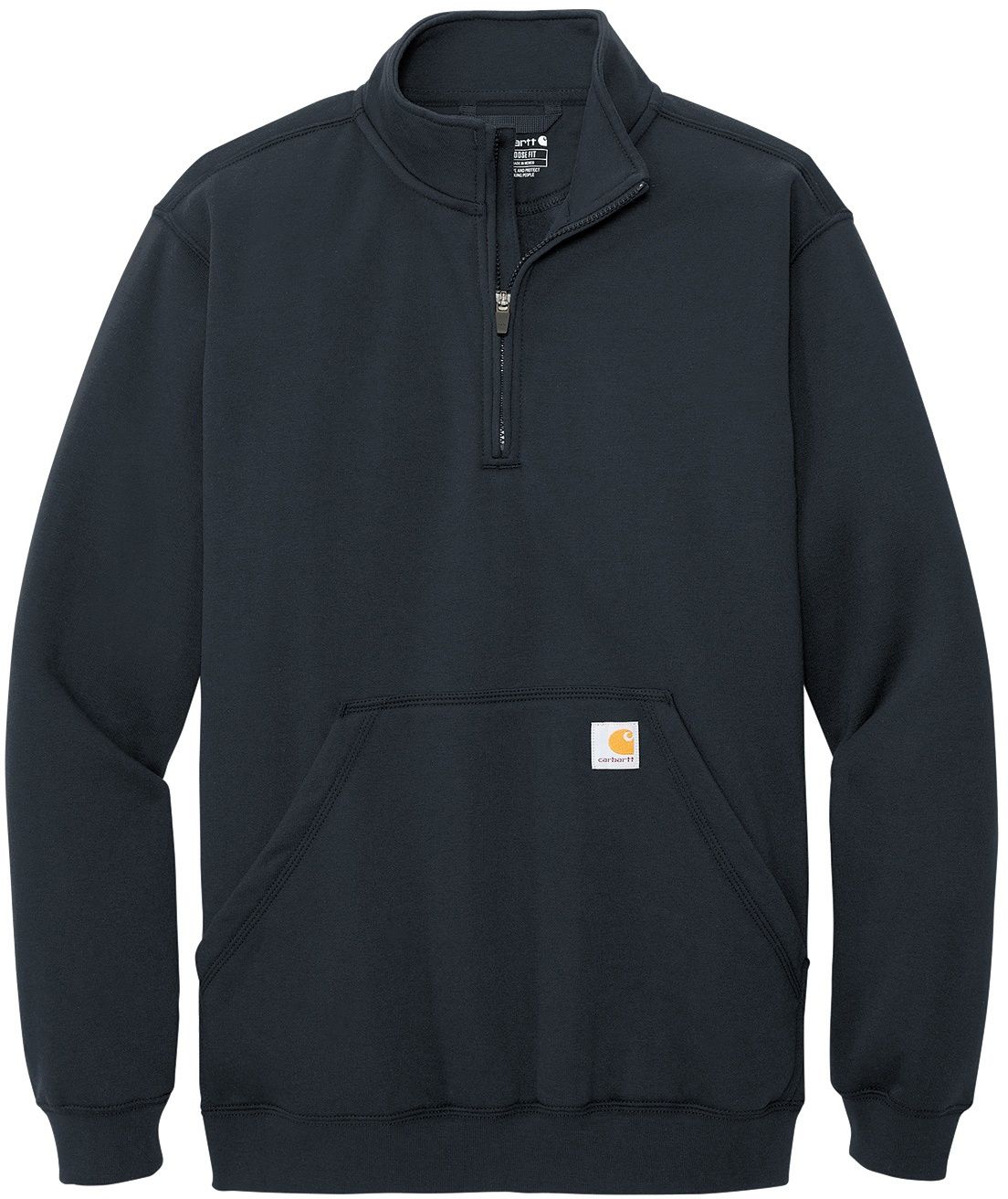 Carhartt Midweight Quarter Zip Mock Neck Sweatshirt in New Navy