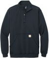 Am image of a Custom Carhartt Midweight Quarter Zip Mock Neck Sweatshirt in New Navy!