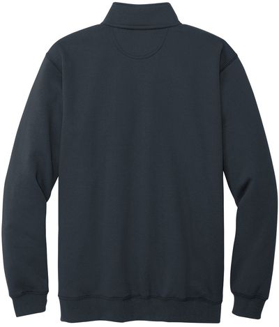 Am image of a Custom Carhartt Midweight Quarter Zip Mock Neck Sweatshirt in New Navy!