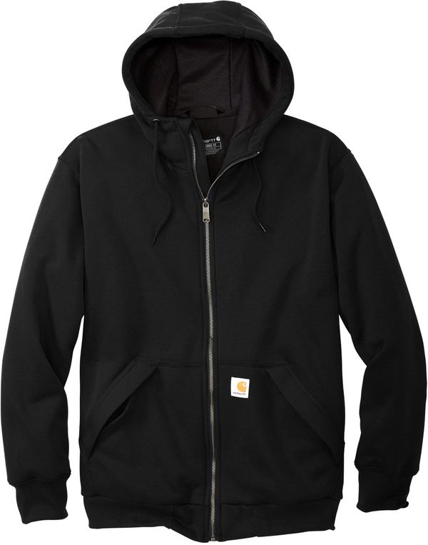 Am image of a Custom Carhartt® Midweight Thermal Lined Full Zip Sweatshirt in Black!