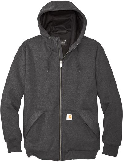 Am image of a Custom Carhartt® Midweight Thermal Lined Full Zip Sweatshirt in Carbon Heather!