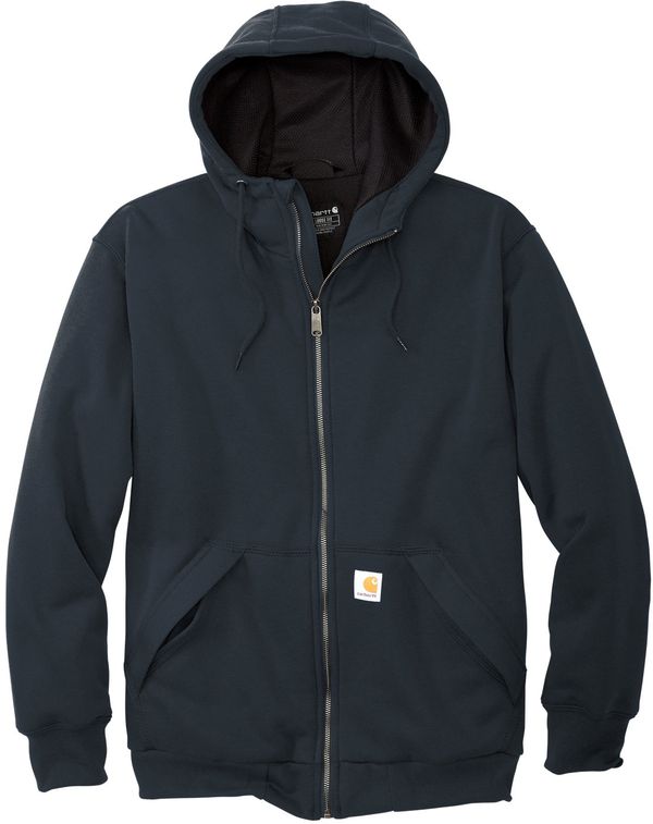 Am image of a Custom Carhartt® Midweight Thermal Lined Full Zip Sweatshirt in New Navy!