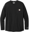 Am image of a Custom Carhartt Force Long Sleeve Pocket TShirt in Black!