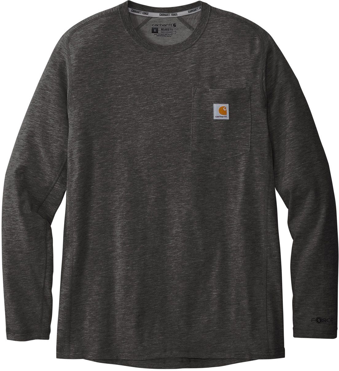 Carhartt Force Long Sleeve Pocket TShirt in Carbon Heather