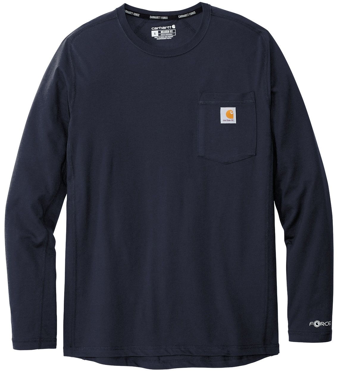 Carhartt Force Long Sleeve Pocket TShirt in Navy