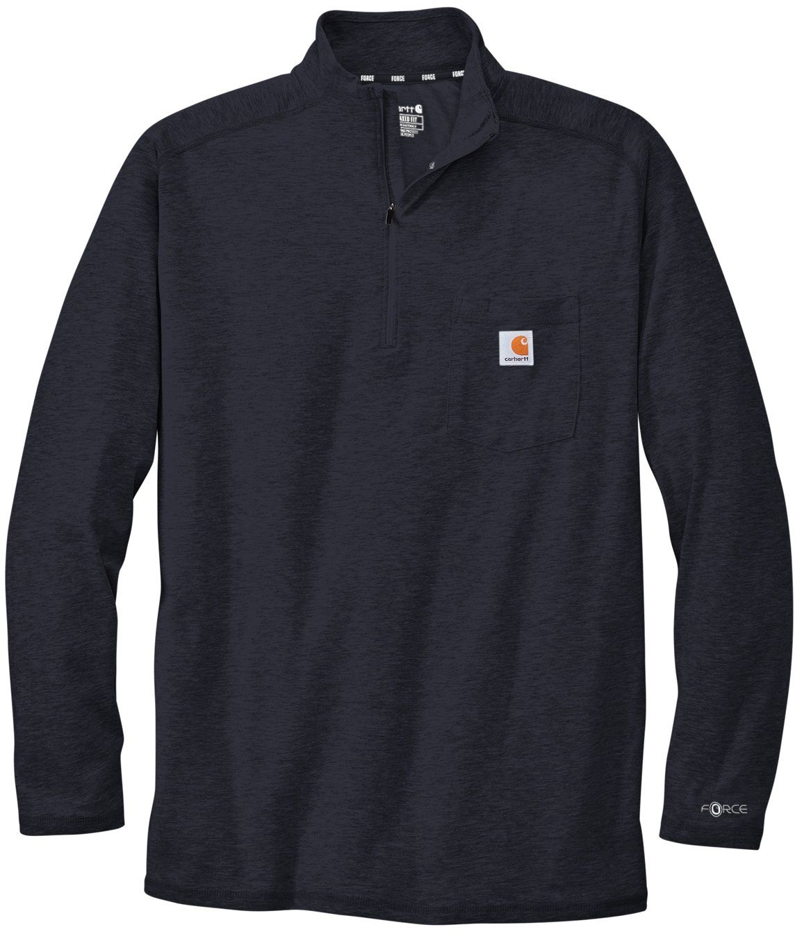 Carhartt Force Quarter Zip Long Sleeve TShirt in Navy