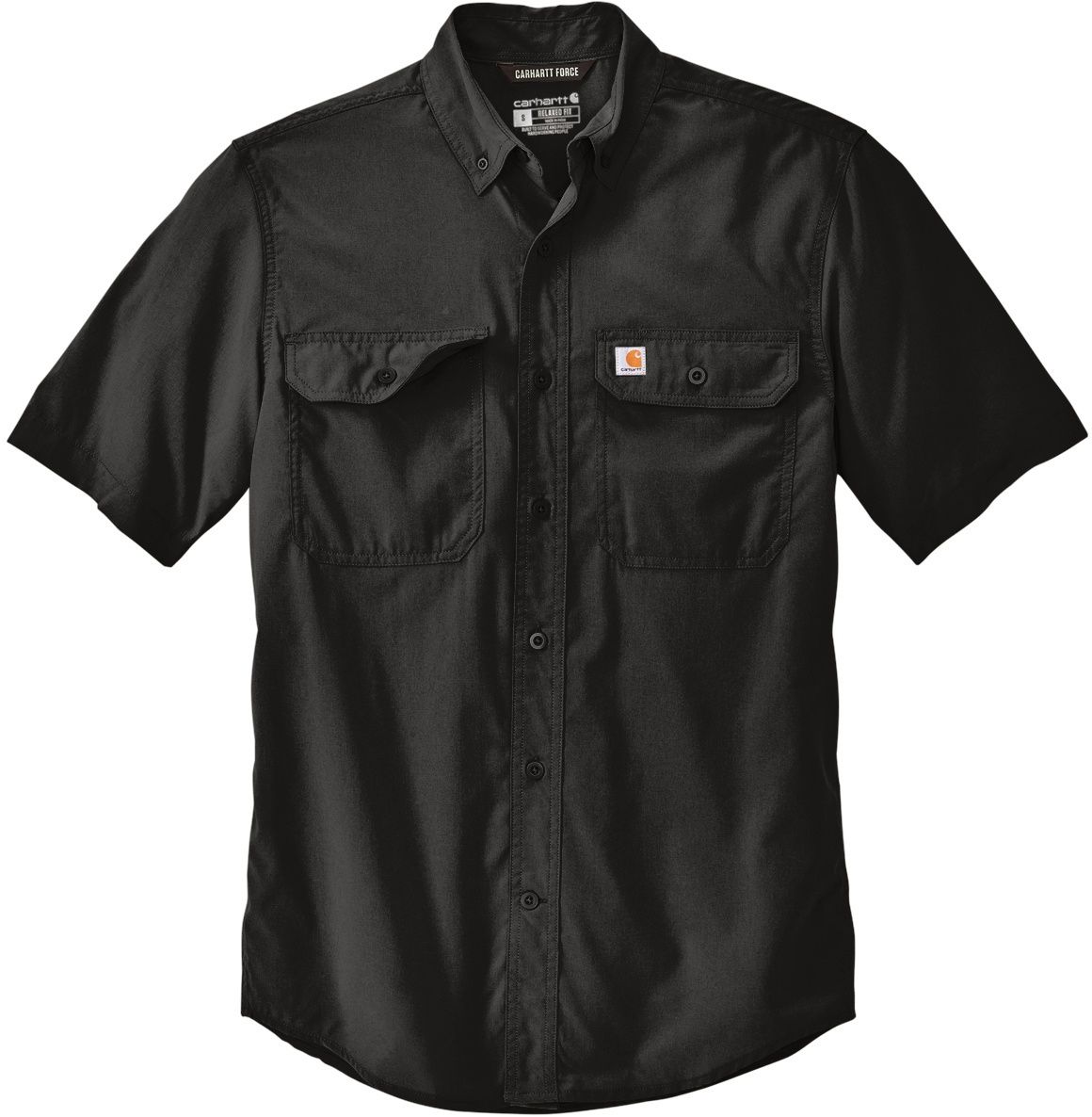 Custom Work Shirts Screen Printed Carhartt Men's Black Force Solid Shirt