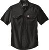 Am image of a Custom Carhartt Force Solid Short Sleeve Shirt in Black!