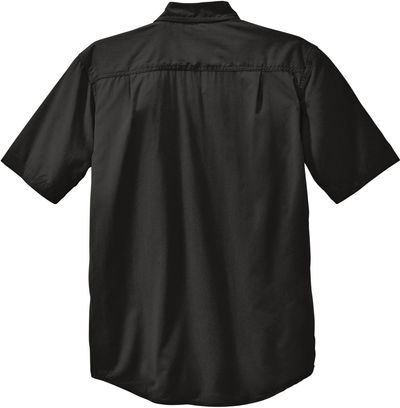 Am image of a Custom Carhartt Force Solid Short Sleeve Shirt in Black!