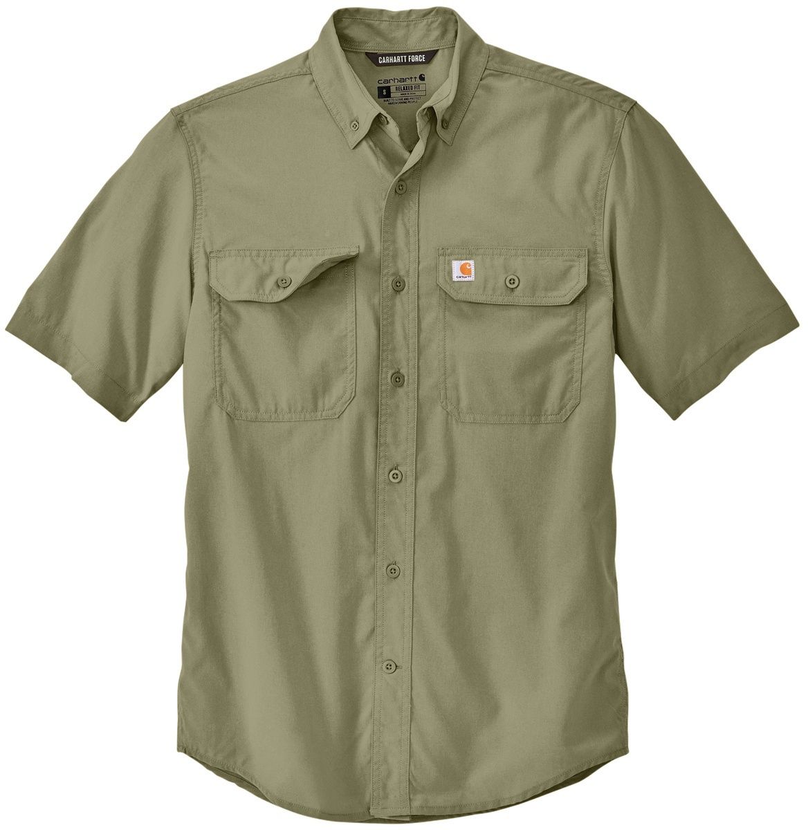 Carhartt Force Solid Short Sleeve Shirt in Burnt Olive