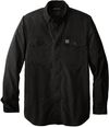 Am image of a Custom Carhartt Force Solid Long Sleeve Shirt in Black!