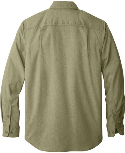 Am image of a Custom Carhartt Force Solid Long Sleeve Shirt in Burnt Olive!