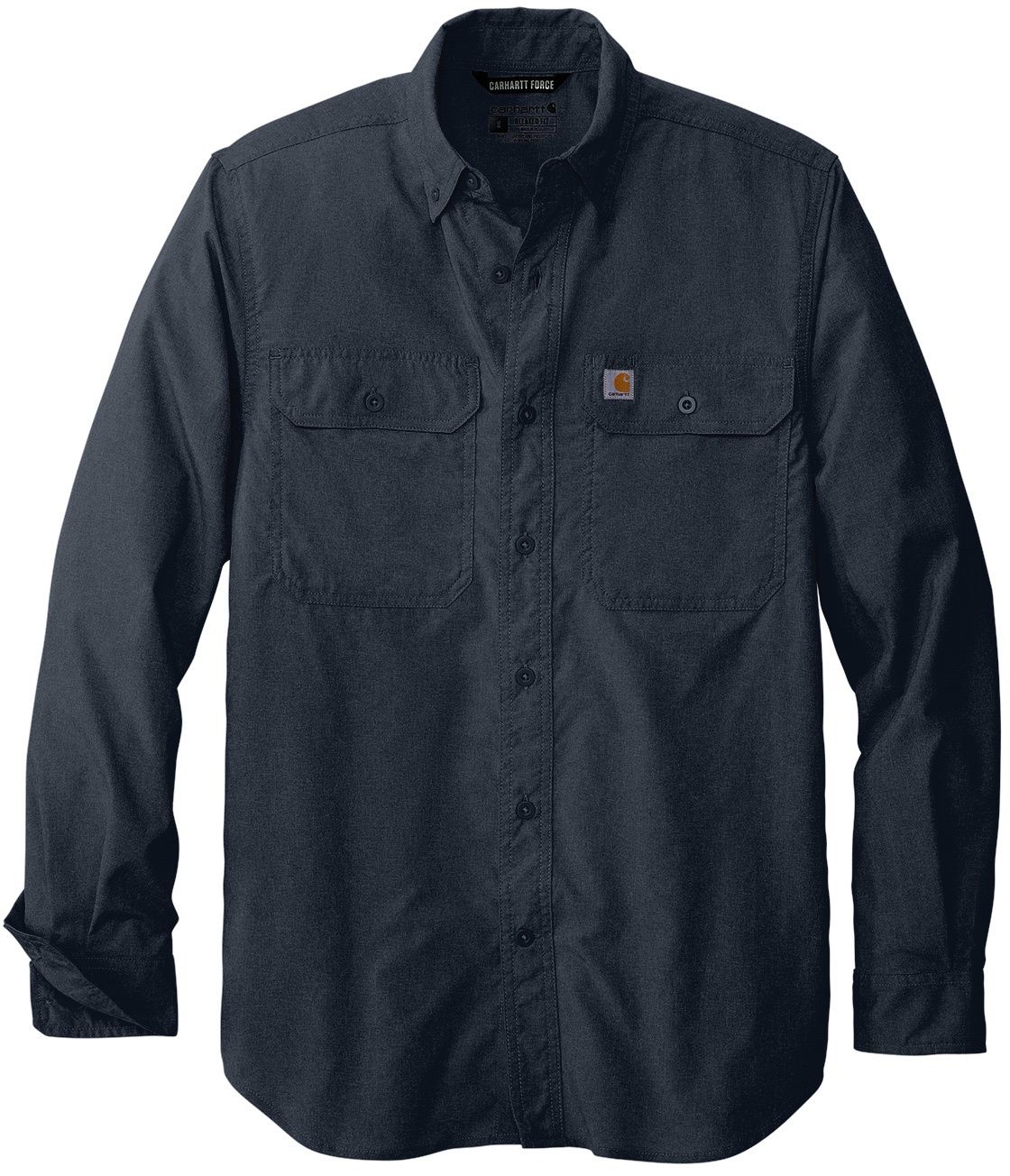 Carhartt Force Solid Long Sleeve Shirt in Navy