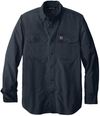 Am image of a Custom Carhartt Force Solid Long Sleeve Shirt in Navy!