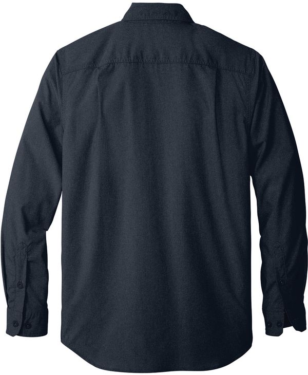 Am image of a Custom Carhartt Force Solid Long Sleeve Shirt in Navy!