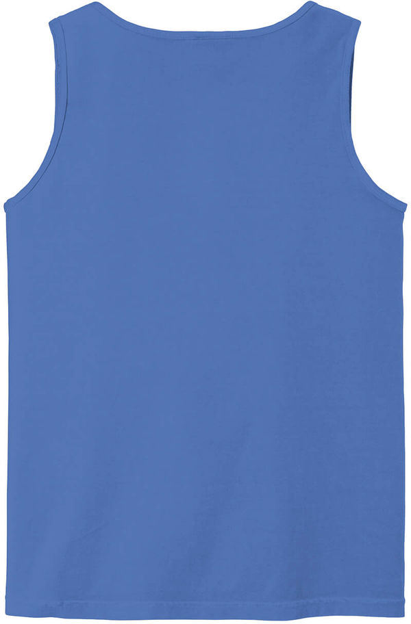 Am image of a Custom Comfort Colors Heavyweight Ring Spun Tank Top in Flo Blue!