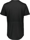 Am image of a Custom Russell Five Tool Full Button Front Baseball Jersey in Black!