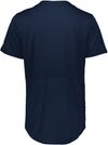 Am image of a Custom Russell Five Tool Full Button Front Baseball Jersey in Navy!