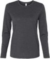 An image of a Custom Bella and Canvas Womens Jersey Long Sleeve Tee in Dark Grey Heather!