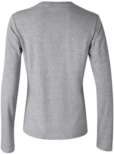 Am image of a Custom Bella and Canvas Womens Jersey Long Sleeve Tee in Athletic Heather!