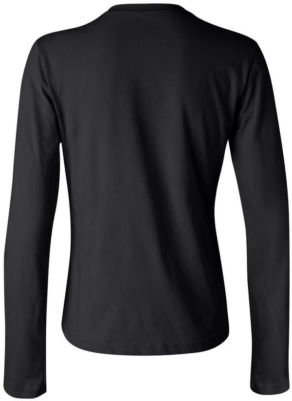 Am image of a Custom Bella and Canvas Womens Jersey Long Sleeve Tee in Black!