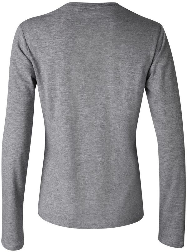 Am image of a Custom Bella and Canvas Womens Jersey Long Sleeve Tee in Deep Heather!