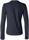 Am image of a Custom Bella and Canvas Womens Jersey Long Sleeve Tee in Navy!