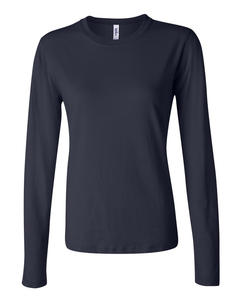 Bella and Canvas Womens Jersey Long Sleeve Tee in Navy