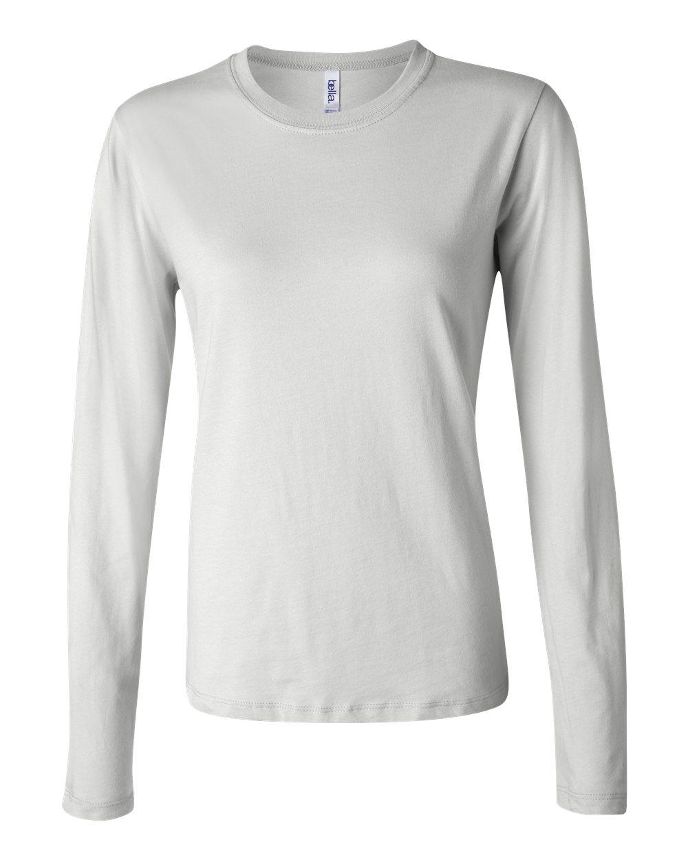 Bella and Canvas Womens Jersey Long Sleeve Tee in White